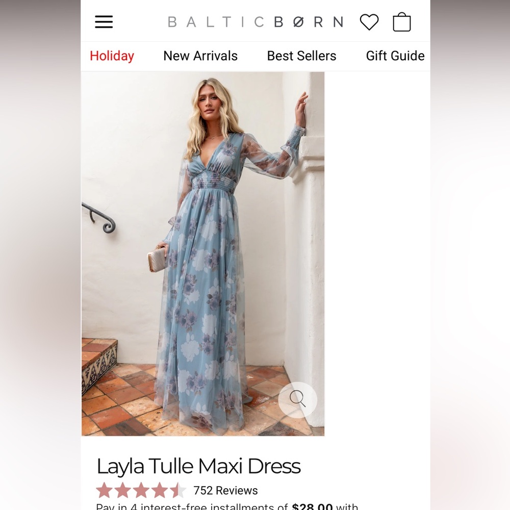 Baltic Born Blue Floral Long Sleeve Dress - Picture 3 of 3